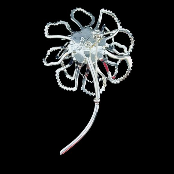 Vintage Sarah Coventry Allusions Gold Tone And AB Rhinestone Flower Brooch (4624 - Picture 4 of 5